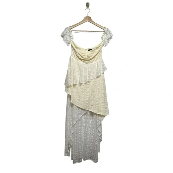 NWOT REVOLVE HOUSE OF HARLOW 1960 Tiered Lace Maxi Dress Ivory S - Picture 3 of 7